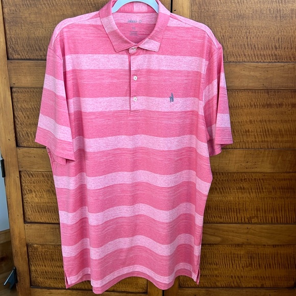 ⛳️🏌️🍓Like New Johnnie-O Wide Striped Strawberry (Heathered Pinks) Polo Men’s XL - Picture 5 of 17